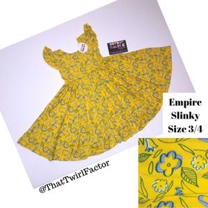 Dot Dot Smile dress Yellow Blue floral 3/4 dds